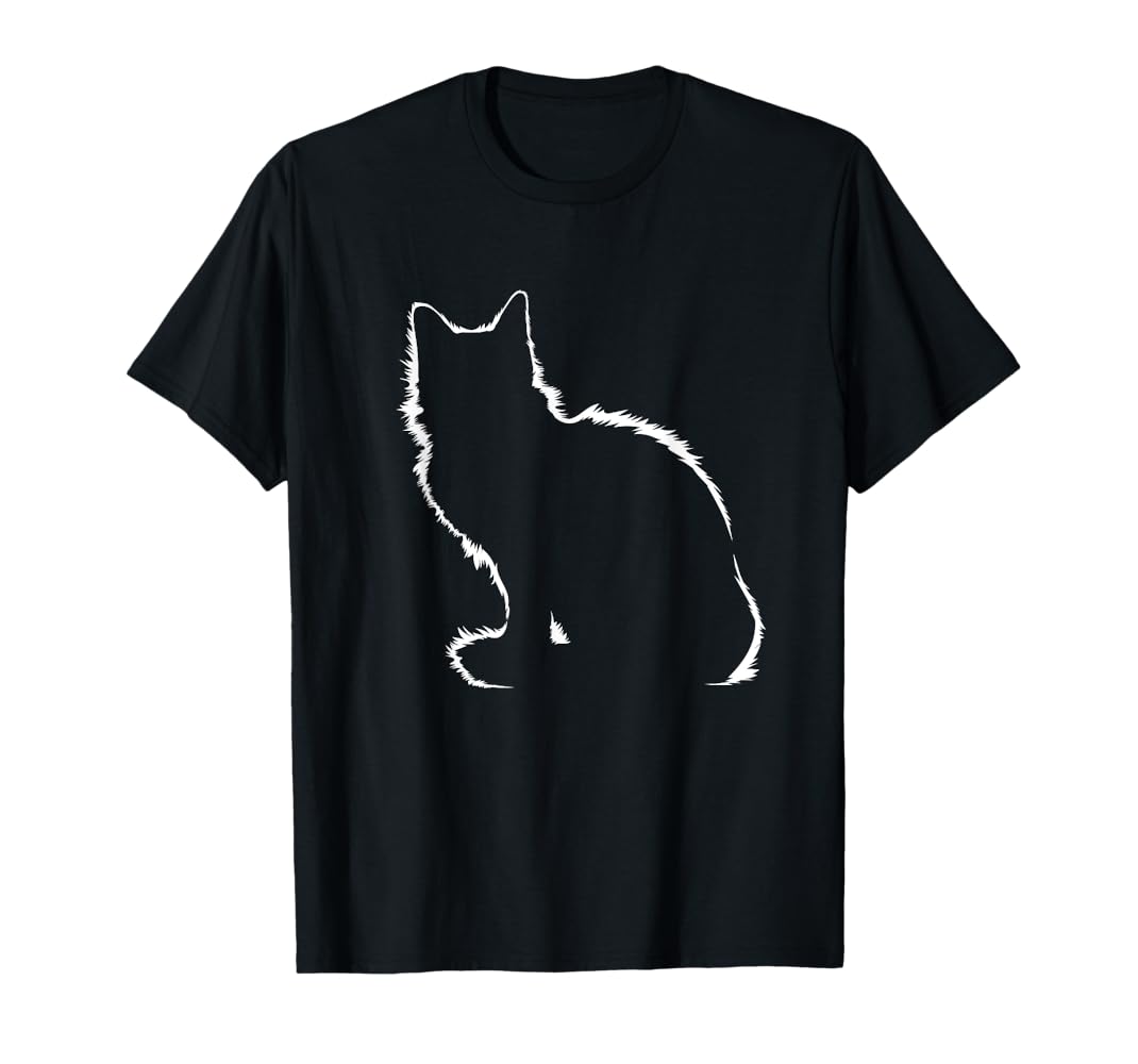 Amazon.com: Cat Silhouette T-Shirt : Clothing, Shoes & Jewelry
